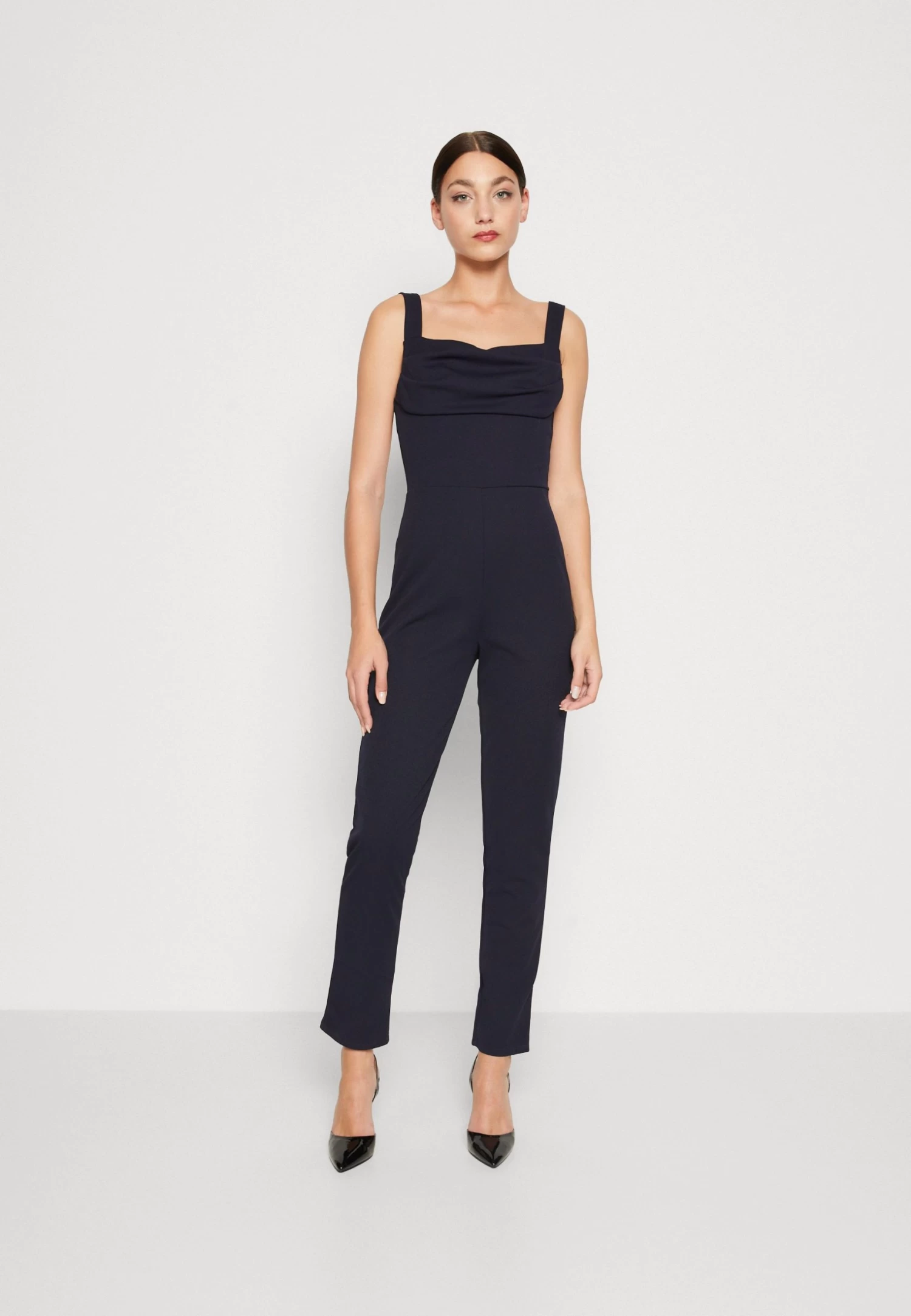 Wal G Serena Pleated - Jumpsuit - Navy Blue 2 Wal G Serena Pleated - Jumpsuit - Navy Blue