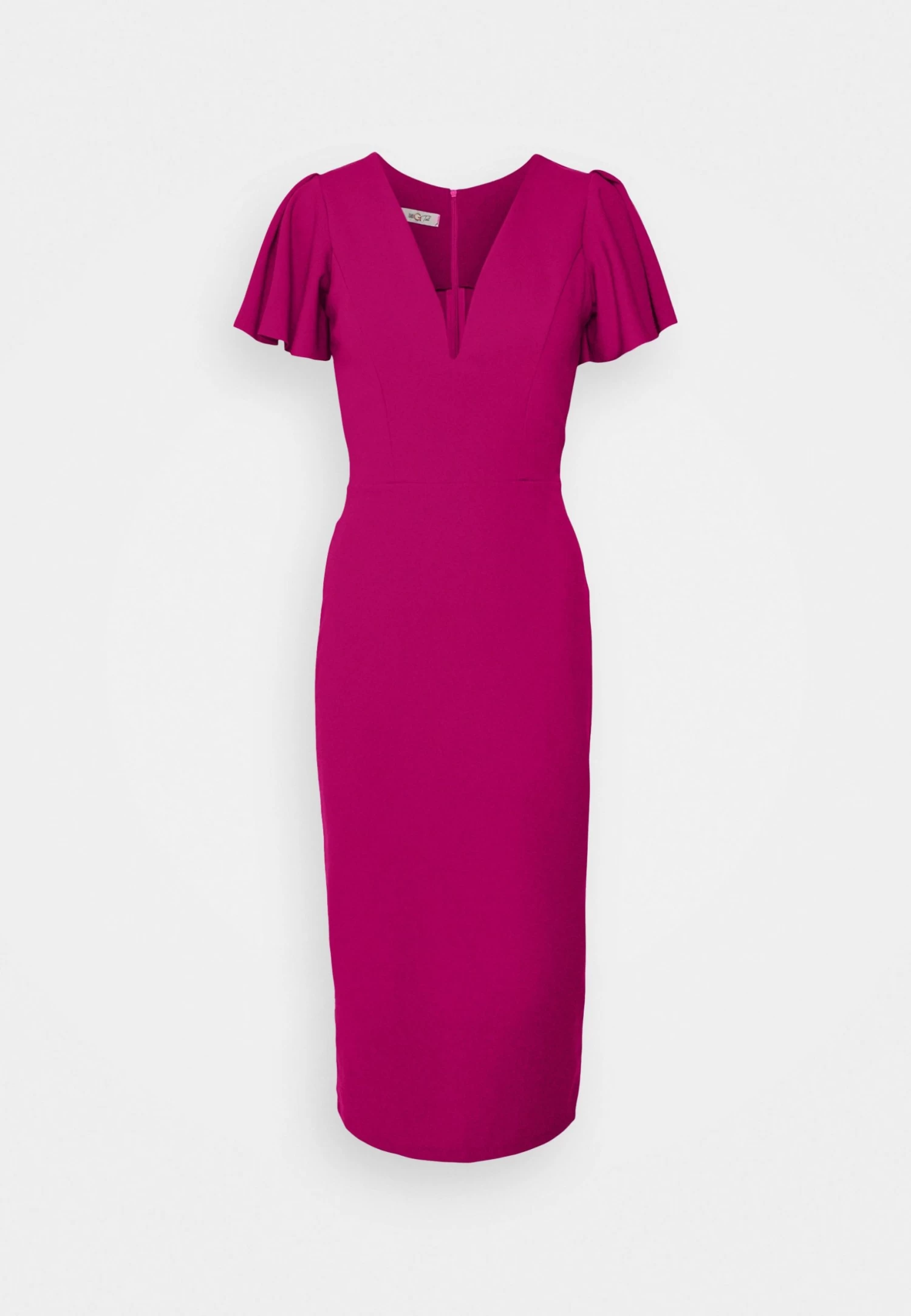 Tatiana Ruffle Sleeve Midi - Cocktailjurk - Raspberry 8 Tatiana Ruffle Sleeve Midi - Cocktailjurk - Raspberry - Afbeelding 6