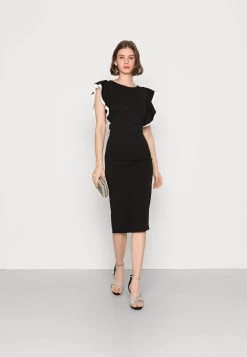 Wal G Kelly Ruffle Sleeve Midi Dress - Cocktailjurk - Black/White -Wal G e7392e39c61d440ab0e41cc6946b6bf8