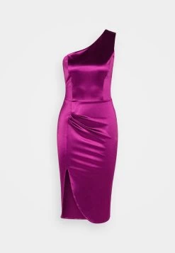 Wal G Niomi One Shoulder Midi - Cocktailjurk - Magenta -Wal G e8e821f33f324e19b6f957f7e7a8971b