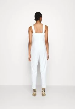Contrast Plunge - Jumpsuit - White -Wal G e9d4a2b154334f50866715ae6c95a83e