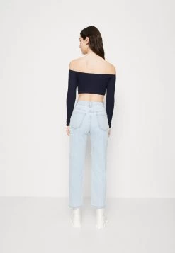 Wal G Hollie Off Shoulder Crop - Longsleeve - Navy -Wal G ea40babde18944af90469664f7a01896