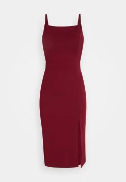Wal G Strappy Square Neck Midi Dress - Etui-Jurk - Berry Wine -Wal G ed7946a7e7294d0380496658eb6dbf7e