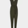 Wal G Wonda V Neck - Jumpsuit - Olive Green -Wal G ee6ef14e6c244bc0a7e0738a99838d1b