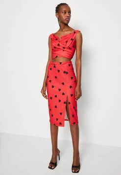 Wal G Valentines Heart Crop - Top - Red/Black -Wal G f0ca95bbeeb6415586a5ce9a868f10ea