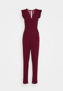 Frill Sleeve - Jumpsuit - Wine