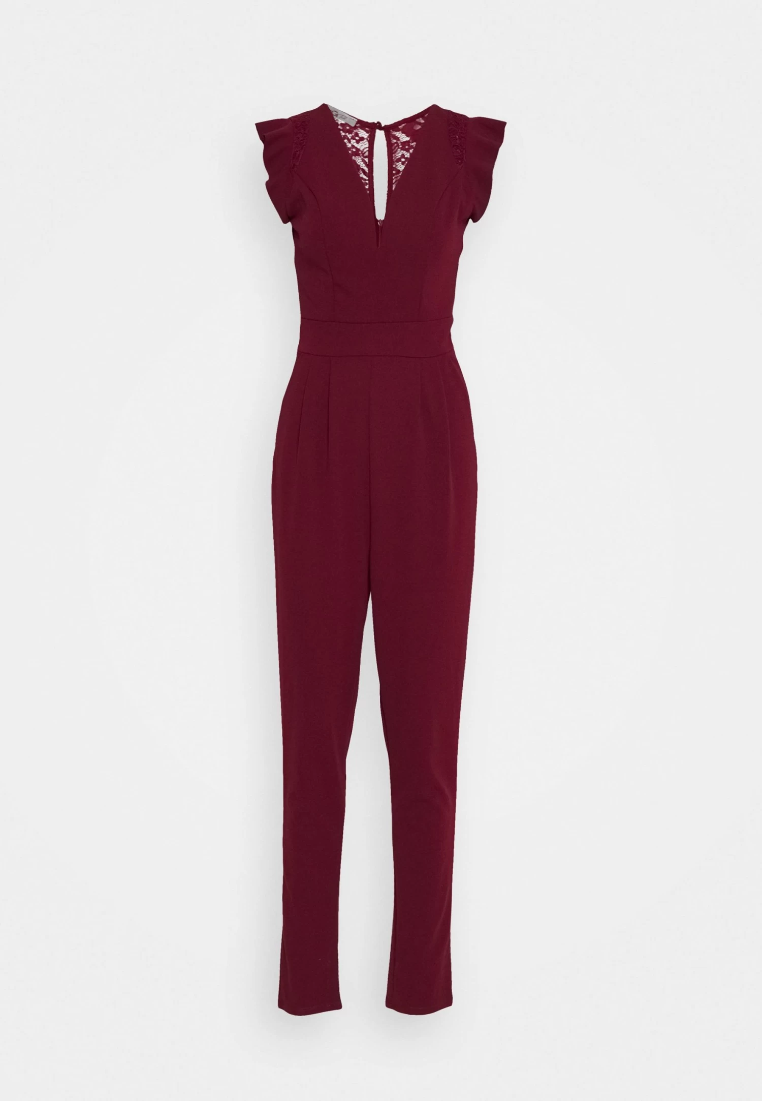 Frill Sleeve - Jumpsuit - Wine 3 Frill Sleeve - Jumpsuit - Wine