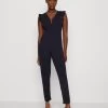 Wal G Ruffle With Back Insert - Jumpsuit - Navy Blue