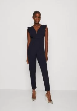 Wal G Ruffle With Back Insert - Jumpsuit - Navy Blue
