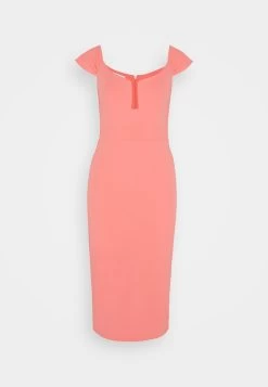 Wal G Saira Midi - Etui-Jurk - Coral -Wal G f340a8c8c5784011bbb73676fe11c1ce