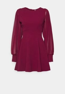 Kat Sleeve Dress - Cocktailjurk - Berry Wine -Wal G f364a320faa840d79c4c9971f2c7258c