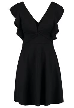 Wal G Lucia V Neck Frill Sleeve Skater Dress - Cocktailjurk - Black -Wal G f498431274de44dd9f81d2cacf43880a