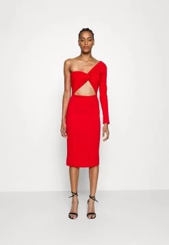Cut Out Midi Dress - Jurk - Red