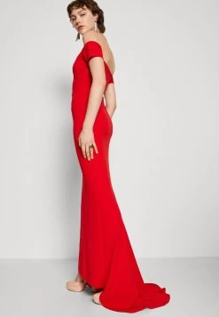 Wal G Rish Off Shoulder Maxi - Jerseyjurk - Red -Wal G f5e1e1fba3094c6bb23c361699b9c81d