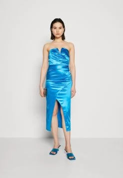 Wal G Party Ben V Neck Midi - Cocktailjurk - Ocean Blue -Wal G f83c39ddde864a6baf7c77a86c08fd62