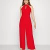 Wal G Fiona Cut Out Neck- Jumpsuit - Red -Wal G f8e2388d4f1b4d62992b0994bad5f4ff
