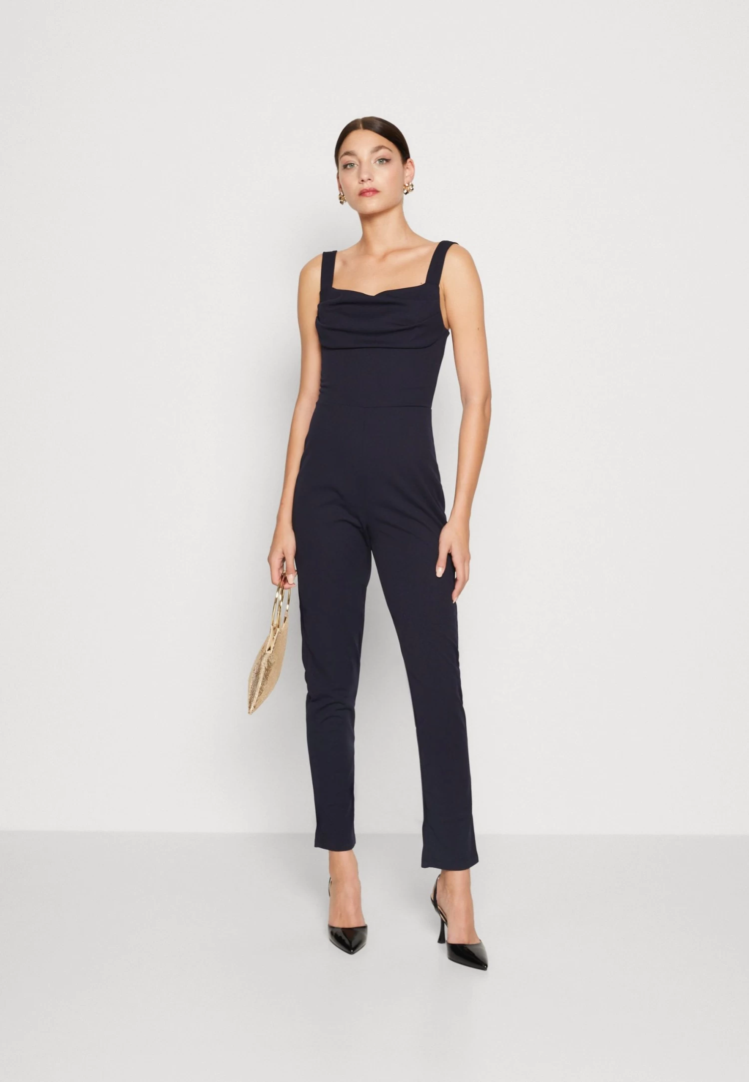 Wal G Serena Pleated - Jumpsuit - Navy Blue 3 Wal G Serena Pleated - Jumpsuit - Navy Blue - Afbeelding 2