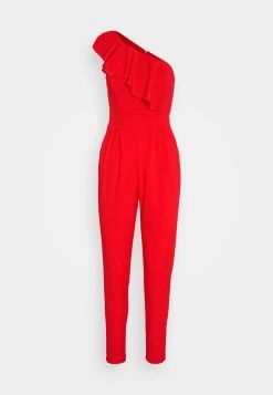 Wal G Kelly Ruffle - Jumpsuit - Red -Wal G fd320c46b6604148bd08cb764ba5ee29