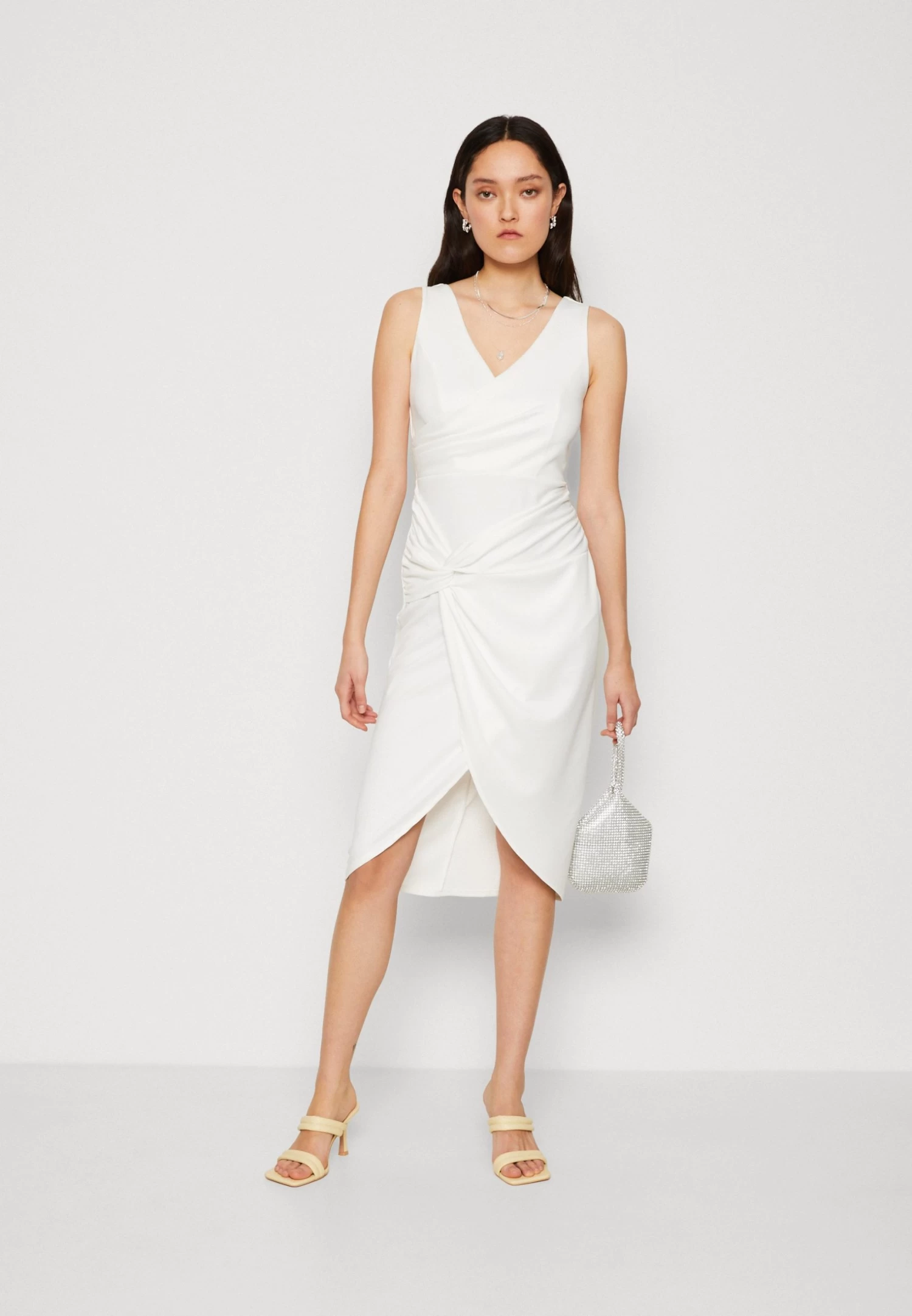 Wal G Ally Knot Midi - Cocktailjurk - White 4 Wal G Ally Knot Midi - Cocktailjurk - White - Afbeelding 2